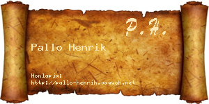 Pallo Henrik névjegykártya